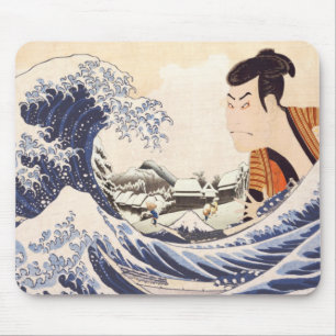 The Great Wave Ukiyoe Collages Mouse Pad