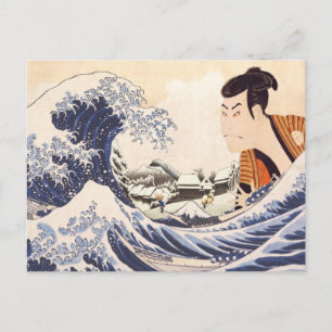 The Great Wave Ukiyoe Collages Postcard