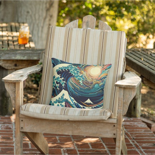 The Great Wave, wave off Kanagawa v1 Cushion (Chair)