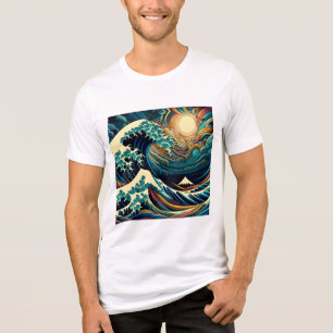 The Great Wave, wave off Kanagawa v1 Tri-Blend Shirt