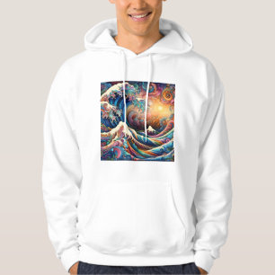 The Great Wave, wave off Kanagawa v3 Hoodie