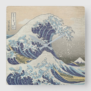 The Great Wave - Zen Art Square Clock
