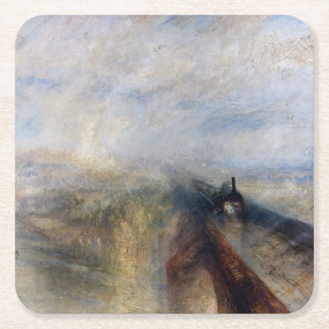 The Great Western Railway, William Turner, 1844 Square Paper Coaster (Front)