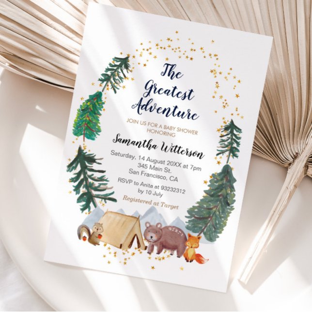 The Greatest Adventure Forest Baby Shower Invitation (Creator Uploaded)