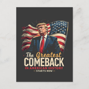 The Greatest Comeback in American History Trump Postcard