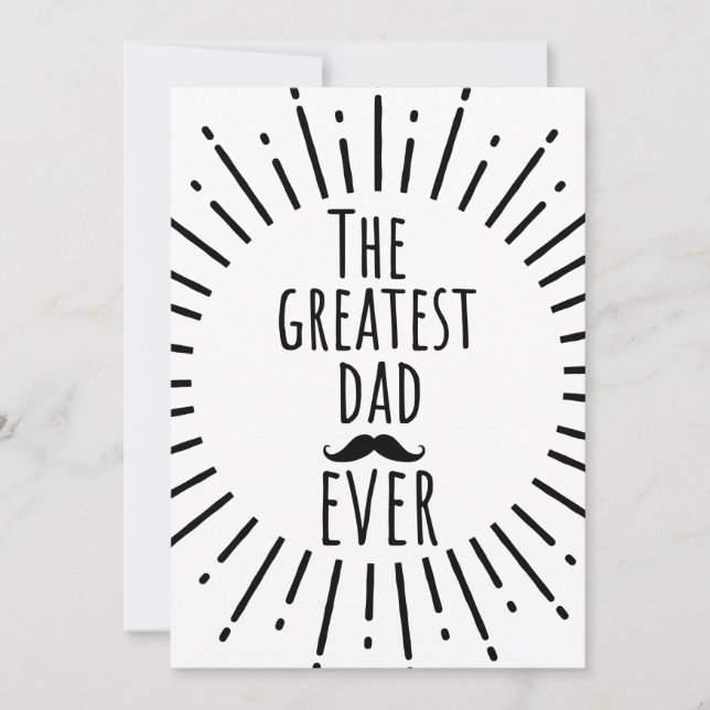 The Greatest Dad Ever Vintage Moustache Invitation (Front)