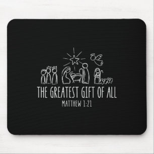 The Greatest For All Christmas Nativity Jesus Chri Mouse Pad
