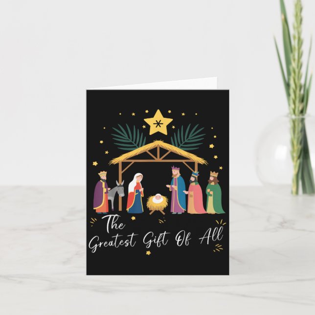 The Greatest Gift For All Christmas Nativity Jesus Card (Front)
