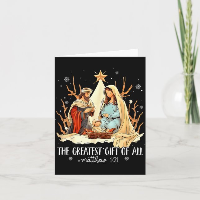 The Greatest Gift For All Christmas Nativity Jesus Card (Front)