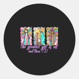 The Greatest Gift For All Christmas Nativity Jesus Classic Round Sticker