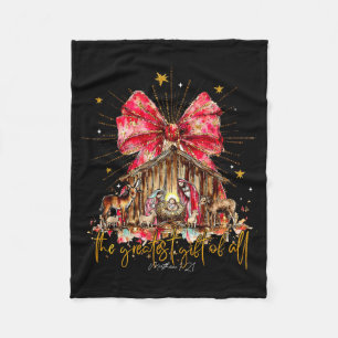 The Greatest Gift For All Christmas Nativity Jesus Fleece Blanket