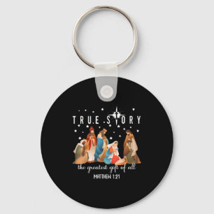 The Greatest Gift For All Christmas Nativity Jesus Key Ring