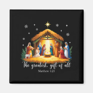 The Greatest Gift For All Christmas Nativity Jesus Magnet