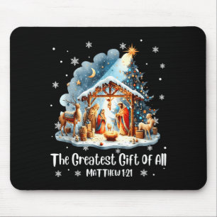The Greatest Gift For All Christmas Nativity Jesus Mouse Pad