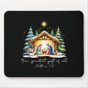 The Greatest Gift For All Christmas Nativity Jesus Mouse Pad