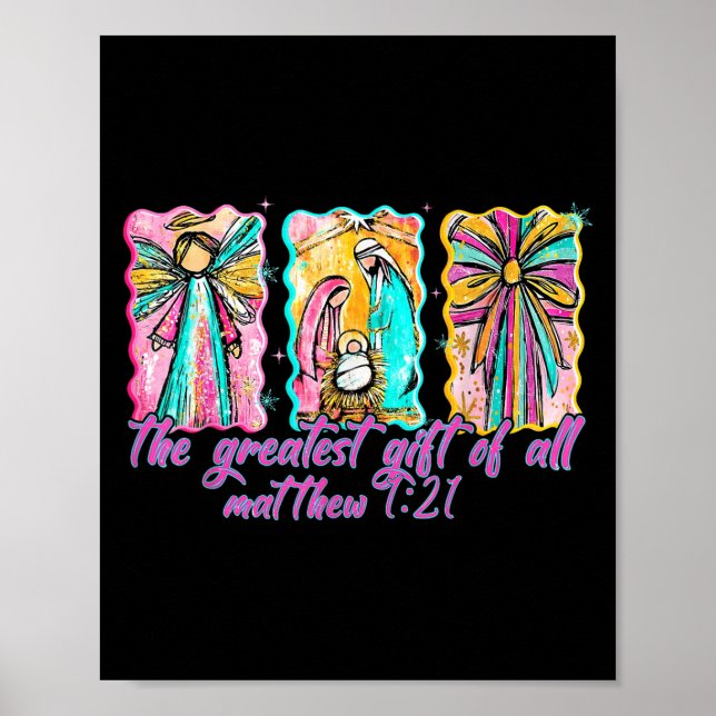 The Greatest Gift For All Christmas Nativity Jesus Poster (Front)