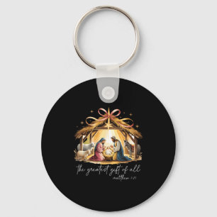 The Greatest Gift Of All Christmas Jesus Christian Key Ring