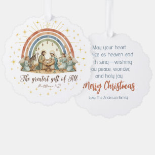 The Greatest Gift of All Nativity Tree Decoration Card
