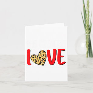 The Greatest Is Love Valentines Day Leopard Heart  Card