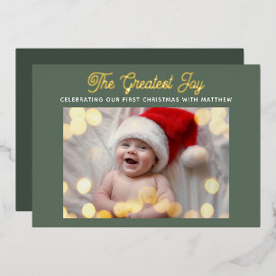 The Greatest Joy Modern Green Baby Christmas 