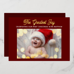 The Greatest Joy Modern Red Baby Christmas