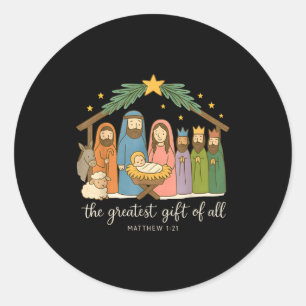 The Greatest Of All Nativity Jesus Christian Chris Classic Round Sticker