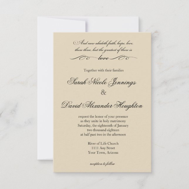 The Greatest of These is Love Wedding Invitation (Front)