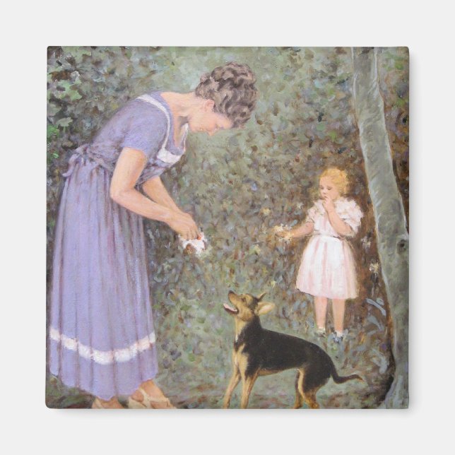 The Greedy Small Dog by Guido Marzulli, Realism  Magnet (Front)