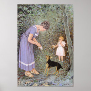 The Greedy Small Dog by Guido Marzulli, Realism  Poster