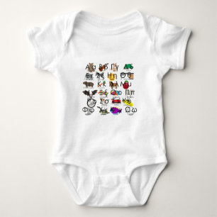 The Greek Alphabet Letters Words & Pictures Baby Bodysuit