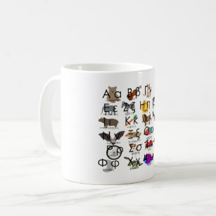 The Greek Alphabet Letters Words & Pictures Coffee Mug