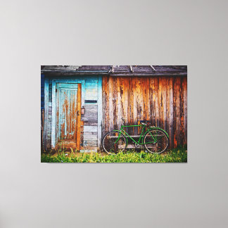 The Green Bicycle 1 Wrapped Canvas