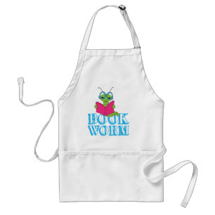 The Green Brilliant Cartoon Bookworm Book Worm Standard Apron