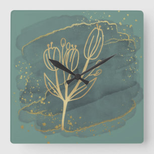 The Green Cactus 10.75" Square Wall Clock