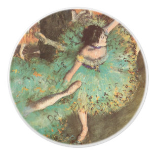 The Green Dancer by Edgar Degas, Vintage Ballet Ceramic Knob