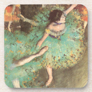 The Green Dancer by Edgar Degas, Vintage Ballet Coaster