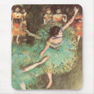 The Green Dancer by Edgar Degas, Vintage Ballet Mouse Pad