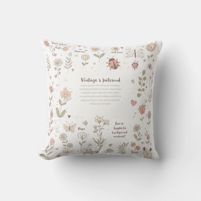The Green Doodle Planet: Where Dreams Take Root Cushion (Front)