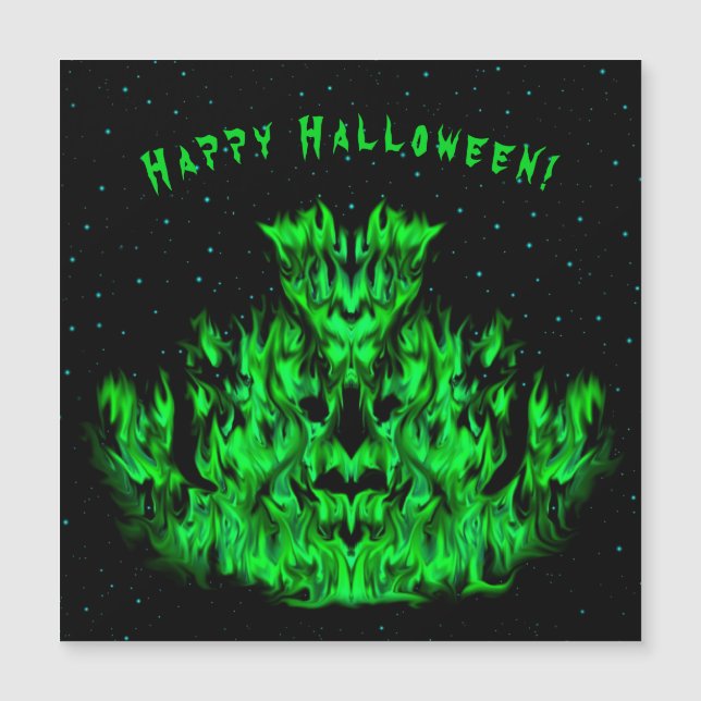 The green Flame Monster in The Starlight Sky (Front)