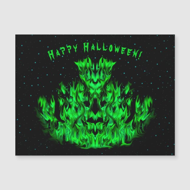 The green Flame Monster in The Starlight Sky (Front)