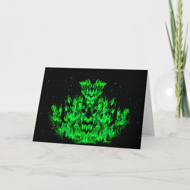 The green Flame Monster in The Starlight Sky Card (Front)