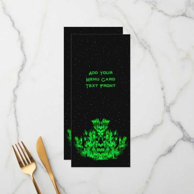 The green Flame Monster in The Starlight Sky Menu (Front/Back In Situ)