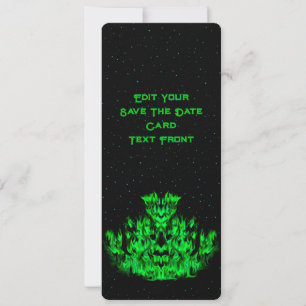 The green Flame Monster in The Starlight Sky Save The Date