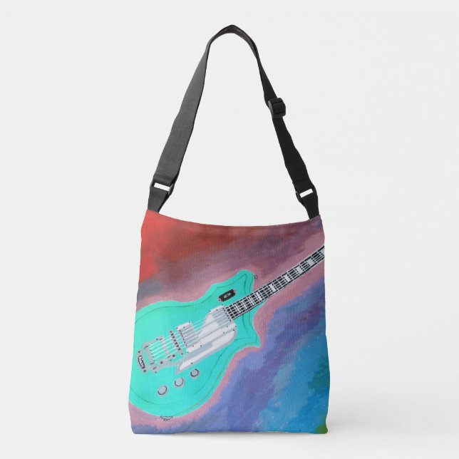 The green guitar crossbody bag (Front)