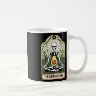The Green Healer Skeleton Avocado Yoga Mystic  Coffee Mug