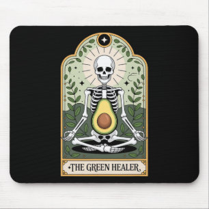 The Green Healer Skeleton Avocado Yoga Mystic Mouse Pad