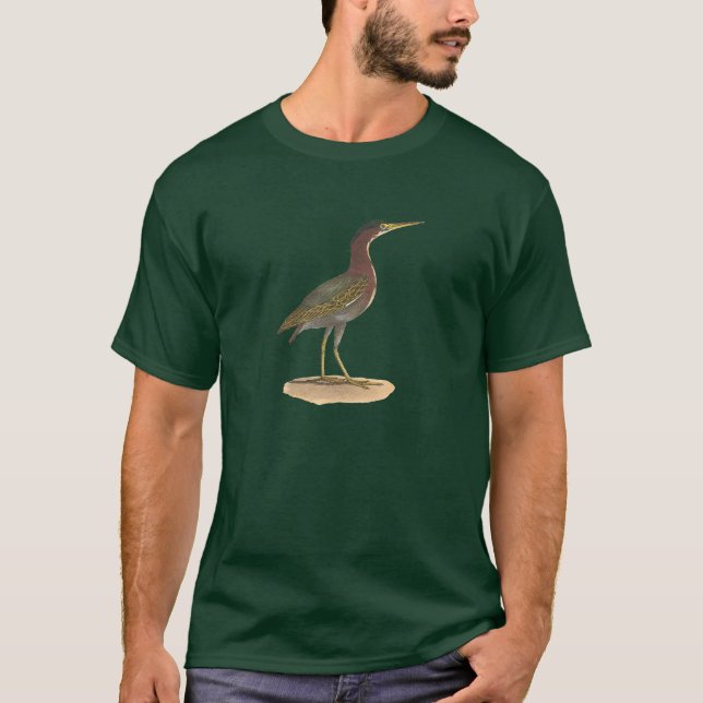 The Green Heron, or Poke (Ardea virescens) T-Shirt (Front)