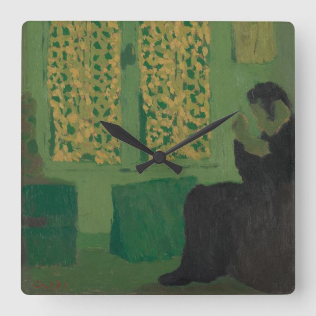 The Green Interior Square Wall Clock (Front)
