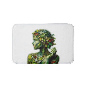 The Green Lady - White Background Bath Mat