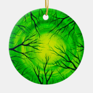 The green light of the forest ceramic tree decoration